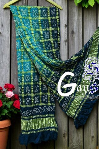 Sky T Blue Bandhani Gharchola Dupatta Pure GajiSilk