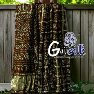 Dark Coffee Gharchola Bandhani Saree Pure GajiSilk