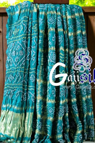 Sky Gharchola Bandhani Saree Pure GajiSilk