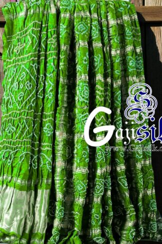 Parrot Gharchola Bandhani Saree Pure GajiSilk