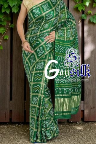 Green Gharchola Rai Bandhani Saree Pure GajiSilk