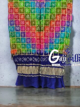 Blue Gharchola Dupatta Multi Color Bandhani Pure GajiSilk