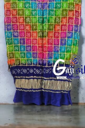 Blue Gharchola Dupatta Multi Color Bandhani Pure GajiSilk