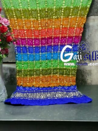 Royal Blue Gharchola Dupatta Multi Color Bandhani Pure GajiSilk