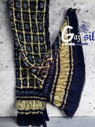 Black Bandhani Gharchola Dupatta Pure GajiSilk