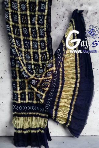 Black Bandhani Gharchola Dupatta Pure GajiSilk