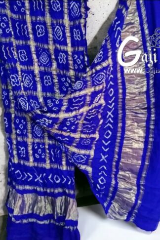Royal Blue Bandhani Gharchola Dupatta Pure GajiSilk