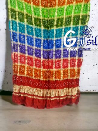 Royal Red Gharchola Dupatta Multi Color Bandhani Pure GajiSilk