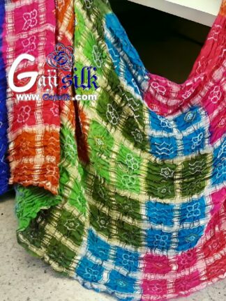 Cool Blue Gharchola Dupatta Multi Color Bandhani Pure GajiSilk