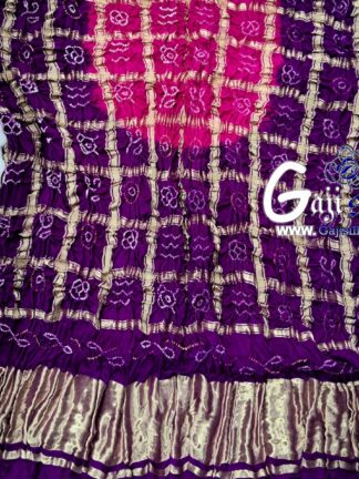 Pink Magenta Bandhani Gharchola Dupatta Pure GajiSilk