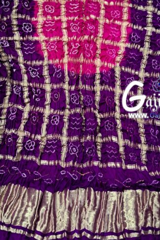 Pink Magenta Bandhani Gharchola Dupatta Pure GajiSilk
