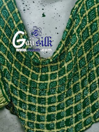 Green Bandhani Gharchola Dupatta Pure GajiSilk