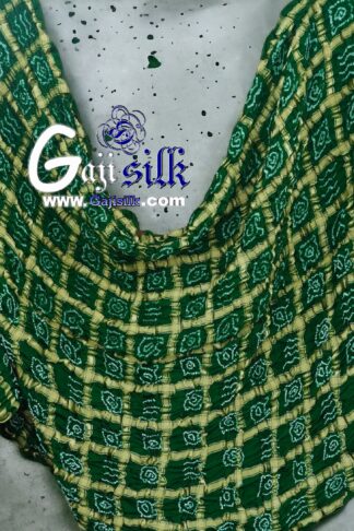 Green Bandhani Gharchola Dupatta Pure GajiSilk