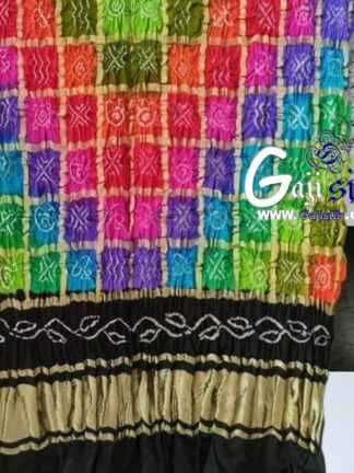 Black Gharchola Dupatta Multi Color Bandhani Pure GajiSilk