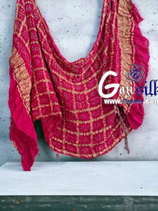 Rani Pink Bandhani Gharchola Dupatta Pure GajiSilk