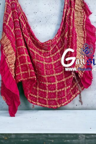 Rani Pink Bandhani Gharchola Dupatta Pure GajiSilk