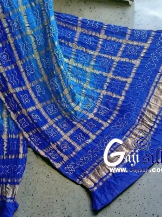 Sky Shaded Bandhani Gharchola Dupatta Pure GajiSilk
