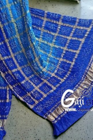 Sky Shaded Bandhani Gharchola Dupatta Pure GajiSilk