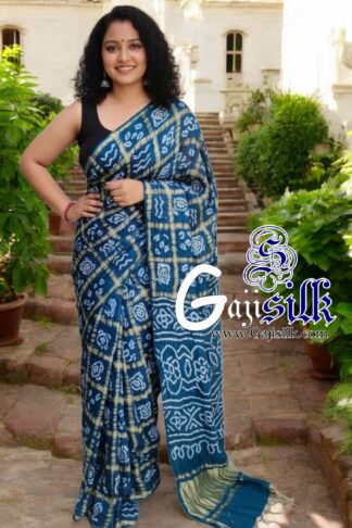 Sky Blue Gharchola Bandhani Saree Pure GajiSilk