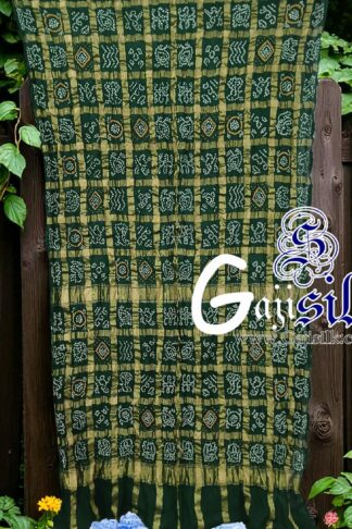Green Gharchola Rai Bandhani Saree Kala Cotton