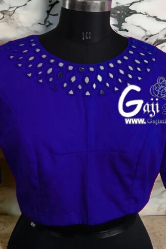 Blue Handwork Kutchi Work Gaji Silk Blouse