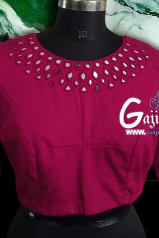 Dark Rani Handwork Kutchi Work Gaji Silk Blouse
