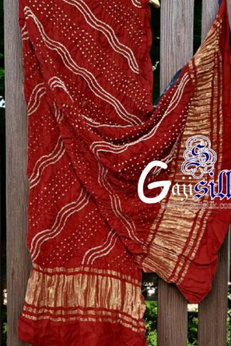 Red Leheriya Bandhani Dupatta GajiSilk