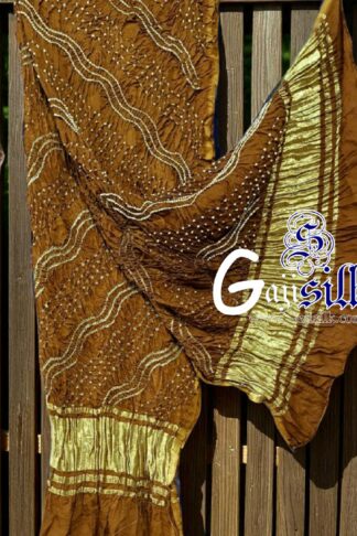 Mustered Leheriya Bandhani Dupatta GajiSilk