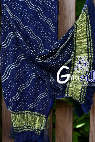 Blue Leheriya Bandhani Dupatta GajiSilk
