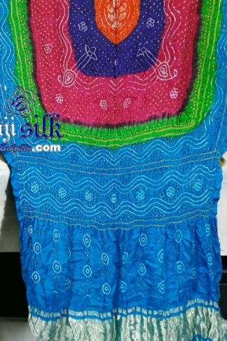 Sky Multi Color Bandhani Chandrakhani Dupatta Pure GajiSilk