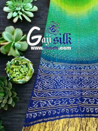 Blue Multi Color Palav Rai Bandhani GajiSilk Saree