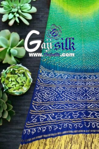 Blue Multi Color Palav Rai Bandhani GajiSilk Saree
