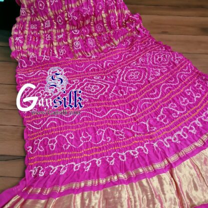 Pink Gharchola Bandhani Saree Pure GajiSilk - Image 3