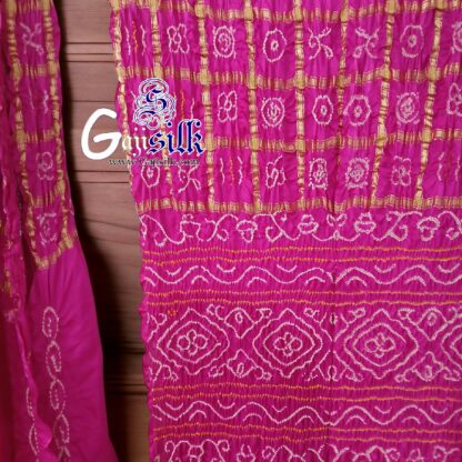 Pink Gharchola Bandhani Saree Pure GajiSilk - Image 5