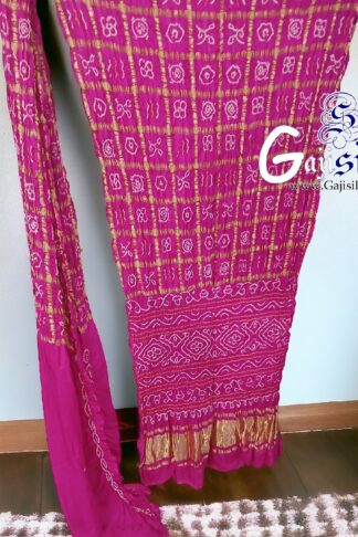 Pink Gharchola Bandhani Saree Pure GajiSilk