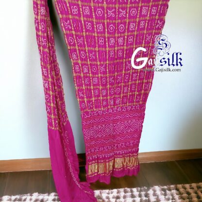 Pink Gharchola Bandhani Saree Pure GajiSilk