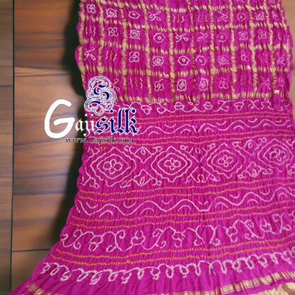 Pink Gharchola Bandhani Saree Pure GajiSilk - Image 7