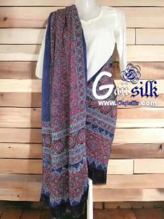 Gaji Silk Natural Ajrak Dupatta 01