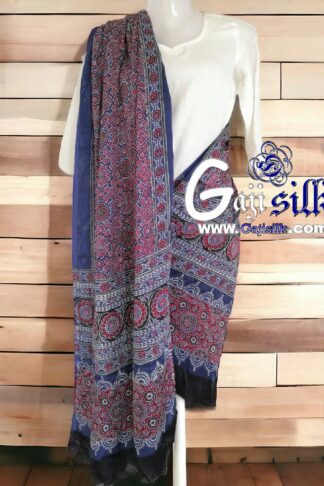 Gaji Silk Natural Ajrak Dupatta 01