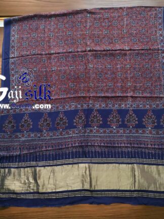 Gaji Silk Natural Ajrak Lagdi Dupatta 01