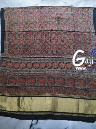 Gaji Silk Natural Ajrak Lagdi Dupatta 02