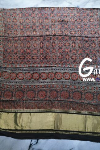 Gaji Silk Natural Ajrak Lagdi Dupatta 02