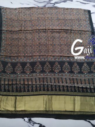 Gaji Silk Natural Ajrak Dupatta 04