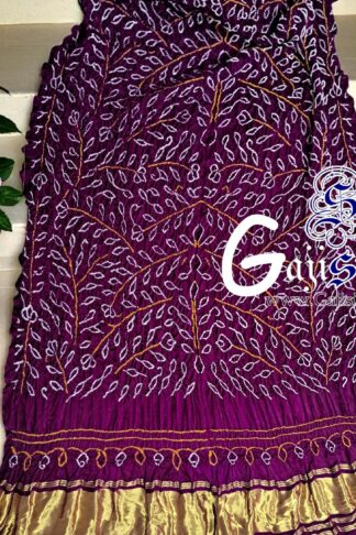Magenta Ambadal Rai Bandhani Dupatta Pure Gaji Silk
