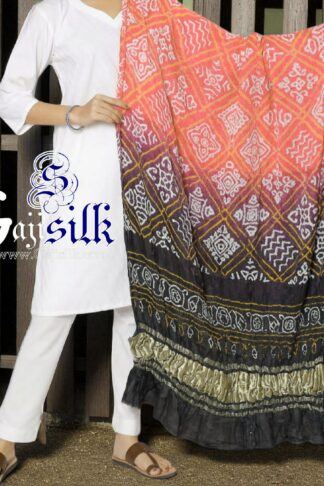 Pitch Black Bavan Barg Bandhani Dupatta Pure GajiSilk