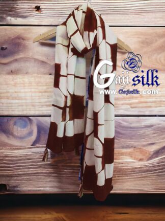 Marron Gaji Silk Clamp Dyed Stole
