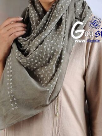 Grey Stole Designer Pure Gaji Silk