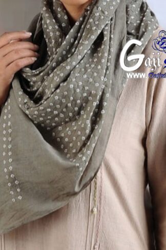 Grey Stole Designer Pure Gaji Silk
