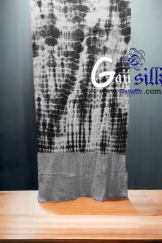 Black Gaji Silk Clamp Dyed Stole