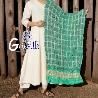 Rama Red Bandhani Gharchola Dupatta Pure GajiSilk